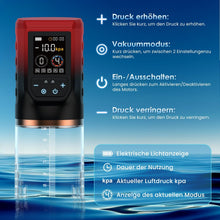 Laden Sie das Bild in den Galerie-Viewer, Penispumpe für Penisvergrößerung Sex Spielzeug für die Männer, Elektrische Penis Vakuumpumpe mit Taschenmuschi 9 + 4 Saugstufen, IPX7 100% Wasserdicht Erektion Masturbator mit 2 Silikonhülsen