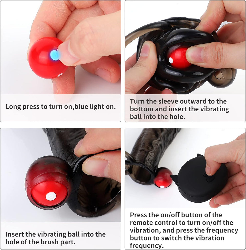 Penismanschetten Hahn Hülse mit 10 Vibrationsmodi, Sexspielzeug für Männer Extrem Schwarze Penishülle mit Fernbedienung für Penisvergrößerung und Zeit verlängern, Penis Sleeve Erbessern Ausdauer