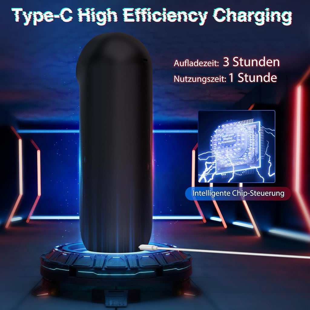 Masturbator Sex Spielzeug für die Männer solo, Masturbieren elektrisch mit Heizung 10 Vibrations-, 4 Saug- und 4 Schubmodi, Mann Penis Pumpe Pussy Sexspielzeug Blowjob Taschenmuschi Groß Masturbatoren