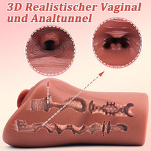 Laden Sie das Bild in den Galerie-Viewer, 2in1 Realistisch Masturbieren Taschenmuschi Groß Sex Spielzeug , Sexpuppe, Masturbator Vagina Anal Klitoris Erotik Sexspielzeug für Männer solo