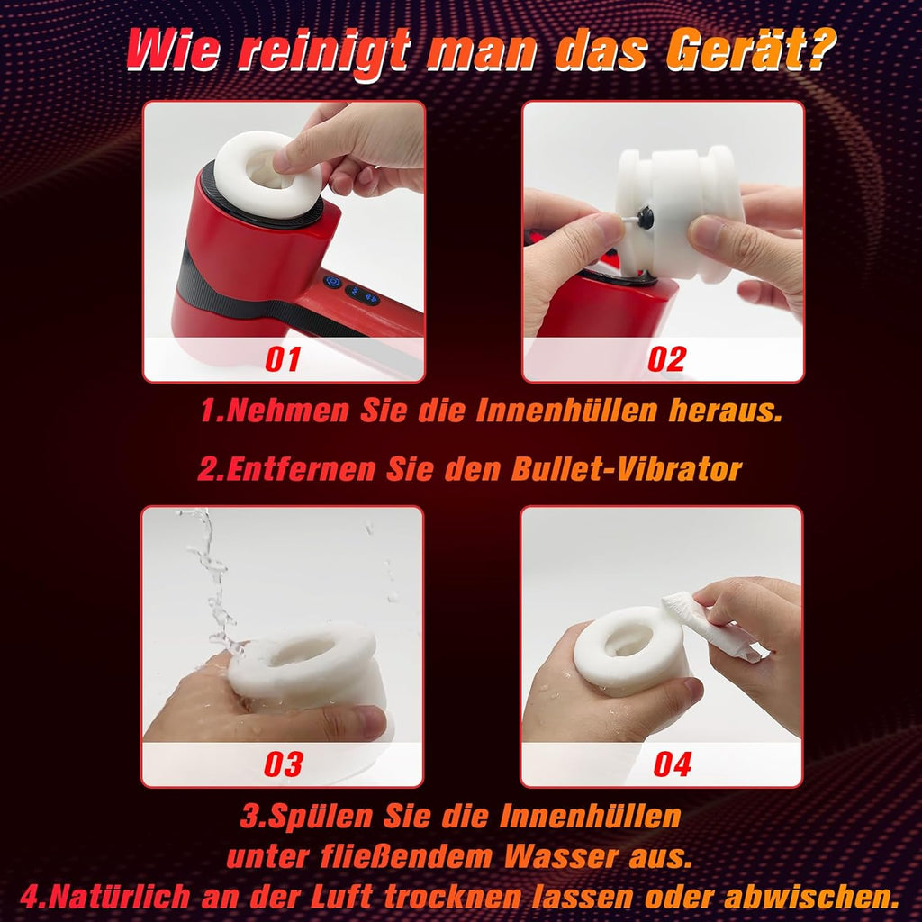 Masturbieren für Männer Elektrisch, Doppelhülle mit Stoß Rotation Vibration Sex Spielzeug für die Männer, Blowjob Taschenmuschi Sexmaschine Masturbator Realistisch