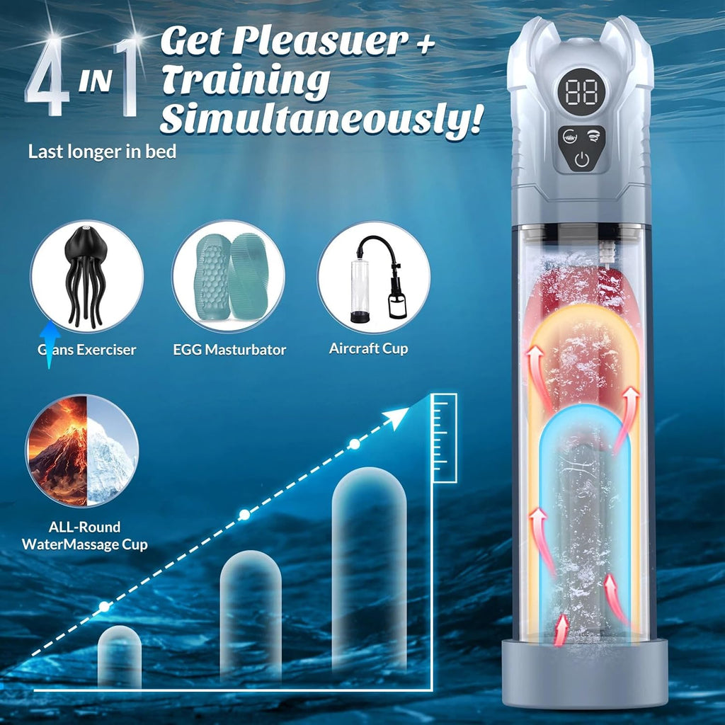 Penispumpen Sex Spielzeug für Die Männer Masturbator - Masturbieren für Männer Elektrische Penies Pump mit Rose Vibrator, Penies.verlängerung Pension Pump Penisvergrößerung Penis Extender Vakuumpumpe