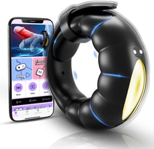 Laden Sie das Bild in den Galerie-Viewer, Penisring Vibrator Sex Spielzeug für die Männer Extrem -Cockring Penis Ring Sex Spielzeug für die Paare mit Einstellbare Größe,APP Fernbedienung Vibratorensets für Paare mit 10 Vibrations Penisringe.