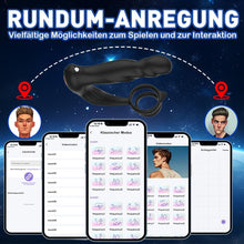 Laden Sie das Bild in den Galerie-Viewer, Analvibratoren Prostata Stimulation Männer 10 StoBfunktionmodi Analspielzeuge für Vaginaler Anal,APP Fernbedienung Penisring Schub Dildo Buttplug Sex Spielzeug für Männer Paare