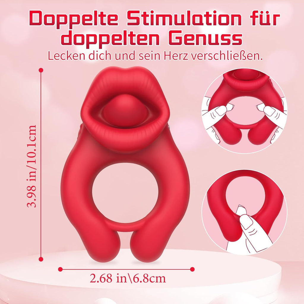Penisring Vibrator, Sexspielzeug für die Paare Extrem Penis Vibrator 10 G-Punkt Vibrationsmodi and 10 Zungenlecken Klitoris Stimulator Cock Ring Sex Spielzeug für die Männer Frauen