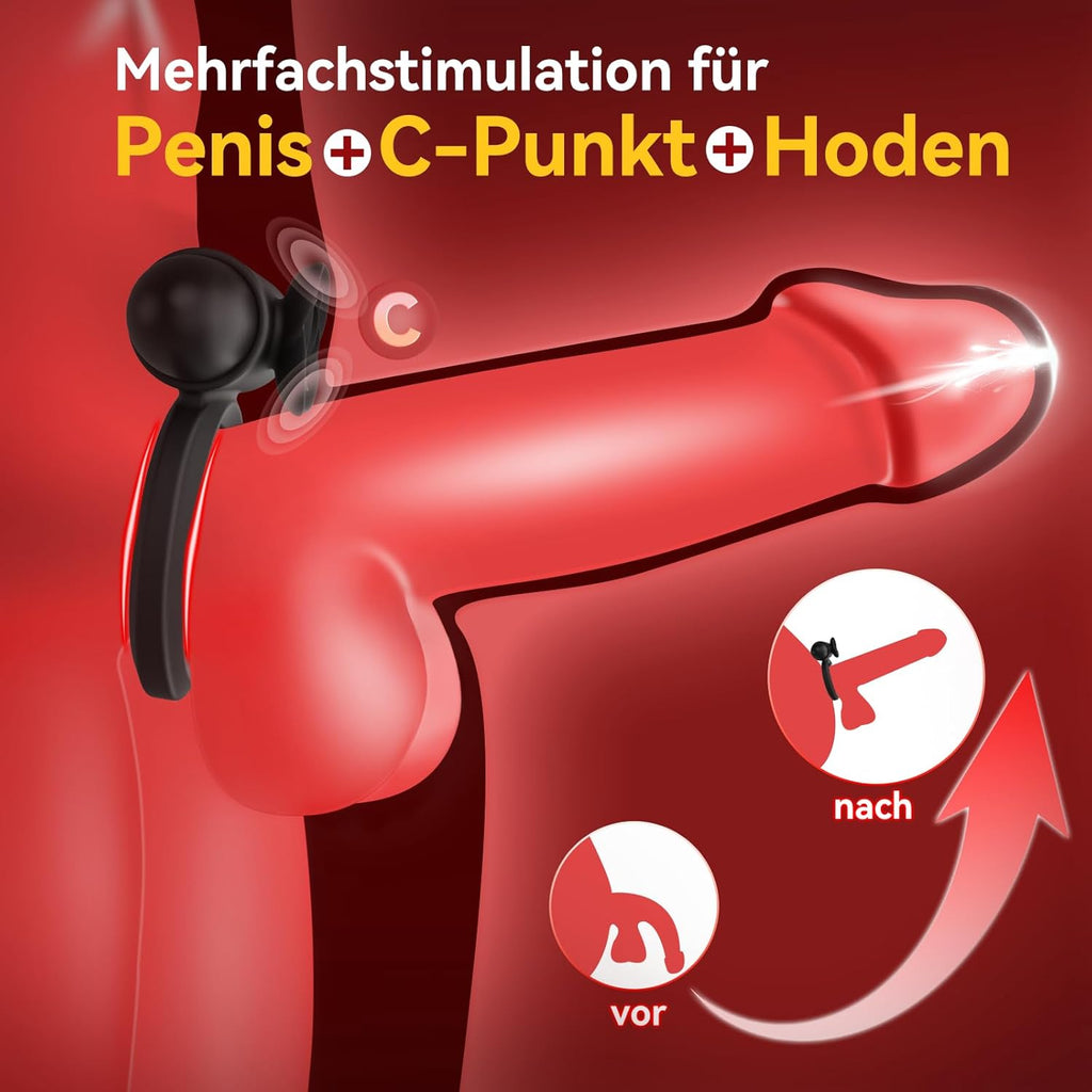 Penisring Vibrator mit Bullet-Vibrator Sex Spielzeug für die Paare Männer, Vibration-Penisringe Sex Toys mit 10 Modi Cockring für Penis Testikel Stimulation, Klitorisstimulator Sexspielzeug für Frauen