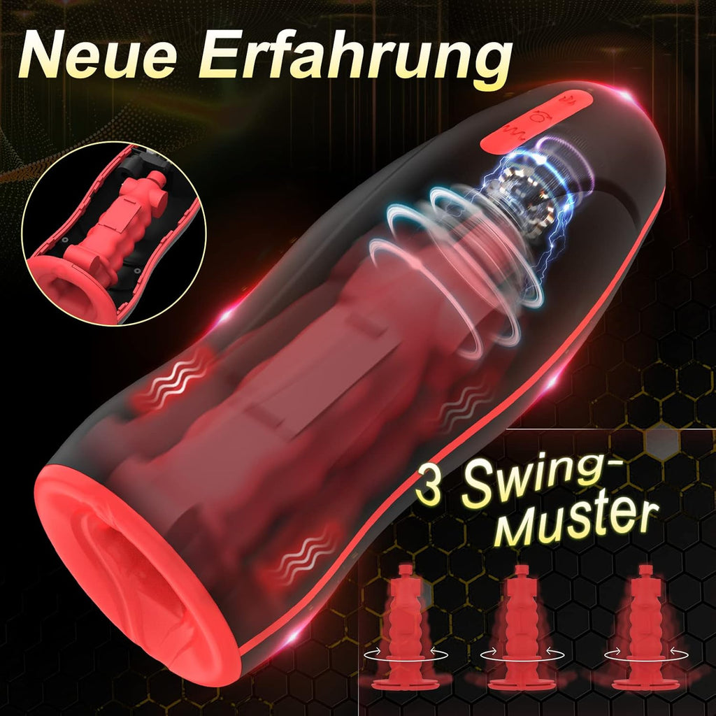 Elektrischer Masturbator Cup,Masturbieren für Männer mit 3 Swing-Muster 6 Vibrationsmodi Sex Spielzeug für die Männer Heizfunktion Taschenmuschi Vibrator Sex Toys Penis Masturbatoren