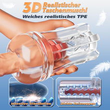 Laden Sie das Bild in den Galerie-Viewer, Elektrischer Masturbator Masturbieren für Männer mit 7 Saugmodi 10 Vibrationen Sex Spielzeug für die Männer Transparent 3D Taschenmuschi Blowjob Masturbatoren Penis Vibrator Trainer Pussy Sexspielzeug