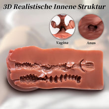 Laden Sie das Bild in den Galerie-Viewer, Masturbieren für Männer Masturbator - 2 in 1 Pocket Pussy Groß mit 3D Vagina Klitoris Anal Taschenmuschi Masturbatoren Doppelkanal Tragbare Erotik sex spielzeug für die männer solo