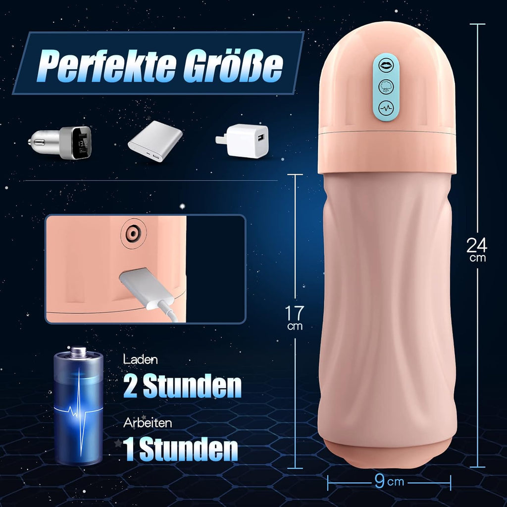 Mastubator sextoysets für men Masturbator, Elektrische Masturbieren für Männer mit realistische 5 Saugen Modi & 10 Vibrationen Penispumpe echt, Sextoysets für Ihn Penis Vibratorensets für Männer