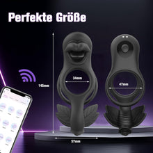 Laden Sie das Bild in den Galerie-Viewer, Penisring Vibrator für Paare Cock Ringe mit 9 Vibrationsmodi für die gleichzeitige Stimulation von Klitoris und Hoden Dual Cockring Massagegerät Silikon Sexspielzeug für Männer und Frauen