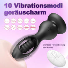 Laden Sie das Bild in den Galerie-Viewer, Kabelloser Vibrations Analplug Prostata Massager für Männer mit Fernbedienung 10 Vibrationsmodi Kugel Design IPX6 Wasserdicht Magnetisches Laden Medizinisches Silikon Leise Schwar