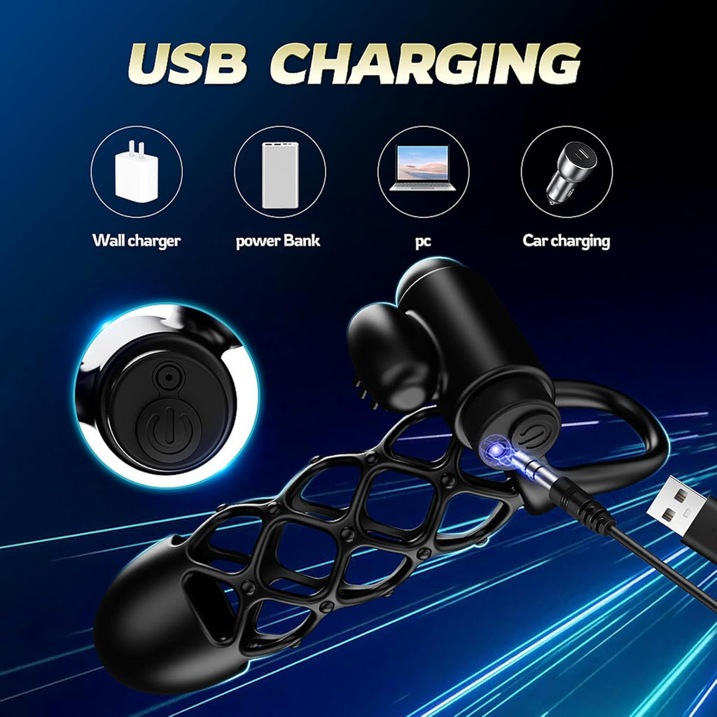 Penishülle Penisring Vibrator mit 10 Vibrationsmodi für Penis Klitoris G-Punkt, Silikon Penis Sleeve Cockring, Penismanschetten für Penisverlängerung Sex Spielzeug für die Männer Paare