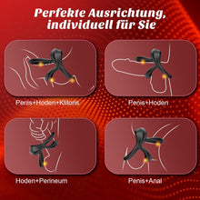 Laden Sie das Bild in den Galerie-Viewer, Dual Penisring Vibrator mit 360° Verstellbarem Tongue Klitorisstimulator, Sex Spielzeug für die Paare Männer, Penis Ring Sexspielzeug für Paare Extrem Sex, Penisringe Sextoysets für Paare Sex Cockring
