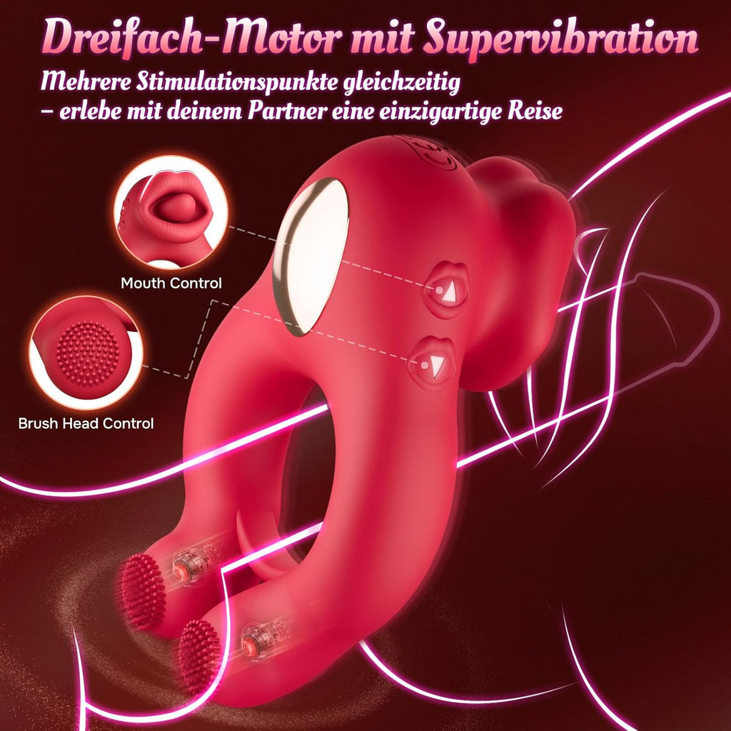 Penisring Sex spielzeug für Paare extrem sex, Erotik Zunge Cockring Sex Spielzeug für die Männer Extrem mit 10 Vibrationsmodi, Dual Penisringe Massagegerät Erotisches Sexspielzeug für Klitoris
