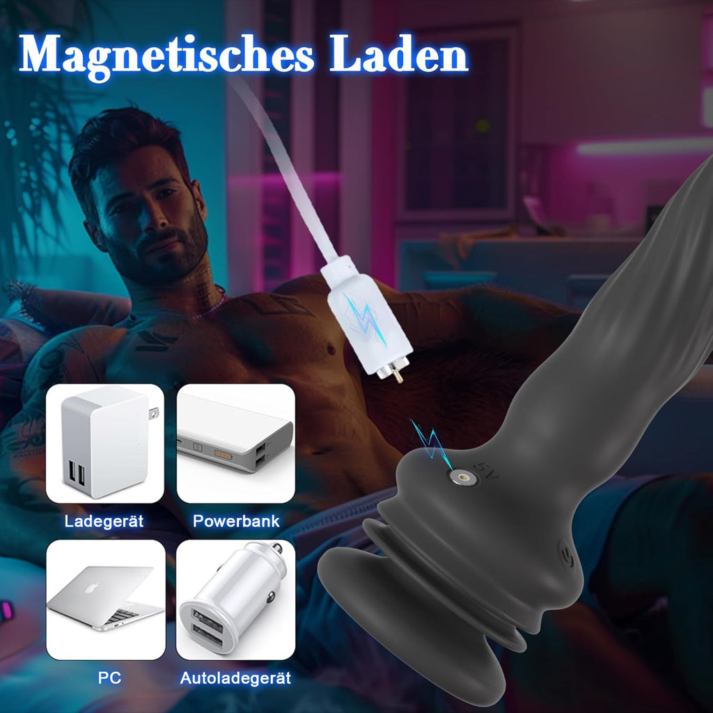 Analplug Sex Spielzeug für die Männer Frauen, Wriggelnde Rotierende Vibrierende Prostata Stimulation Männer Saugnapf mit Fernbedienung, Anal Dildo Vibrator Analvibratoren für Mann Sexspielzeug