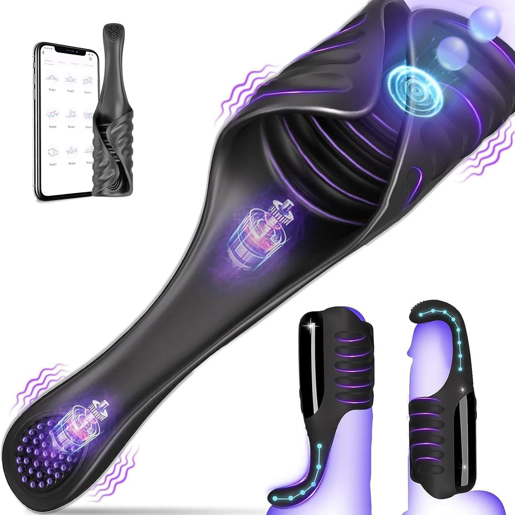Elektrischer Masturbator Cup - 3 Motoren, 5 Klopfmodi, 10 Vibrationsmodi, Penis Training Massager Silikon Sexspielzeug für Männer Penis Vibrator Trainer Sex Spielzeug für die Männ Masturbieren