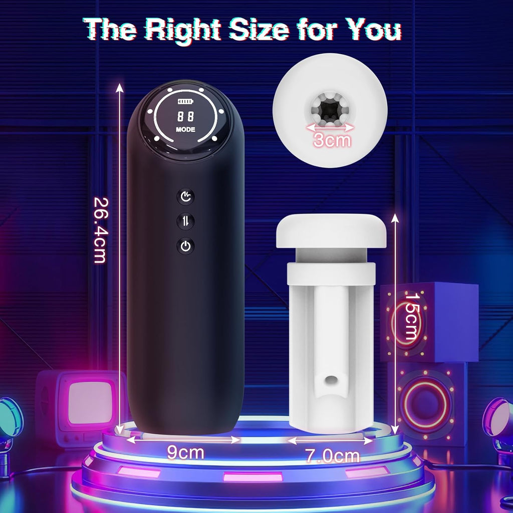 Masturbator Sex Spielzeug für die Männer solo, Masturbieren elektrisch mit Heizung 10 Vibrations-, 4 Saug- und 4 Schubmodi, Mann Penis Pumpe Pussy Sexspielzeug Blowjob Taschenmuschi Groß Masturbatoren