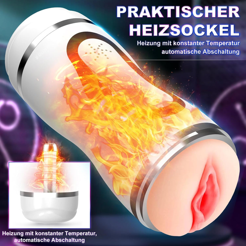 Elektrischer Masturbator Mann Cup Heizfunktion mit 10 Modi Masturbieren für Männer Sex Spielzeug für die Männer Soundfunktion Sexspielzeug Taschenmuschi Penis Masturbatoren Vibrator Blowjob