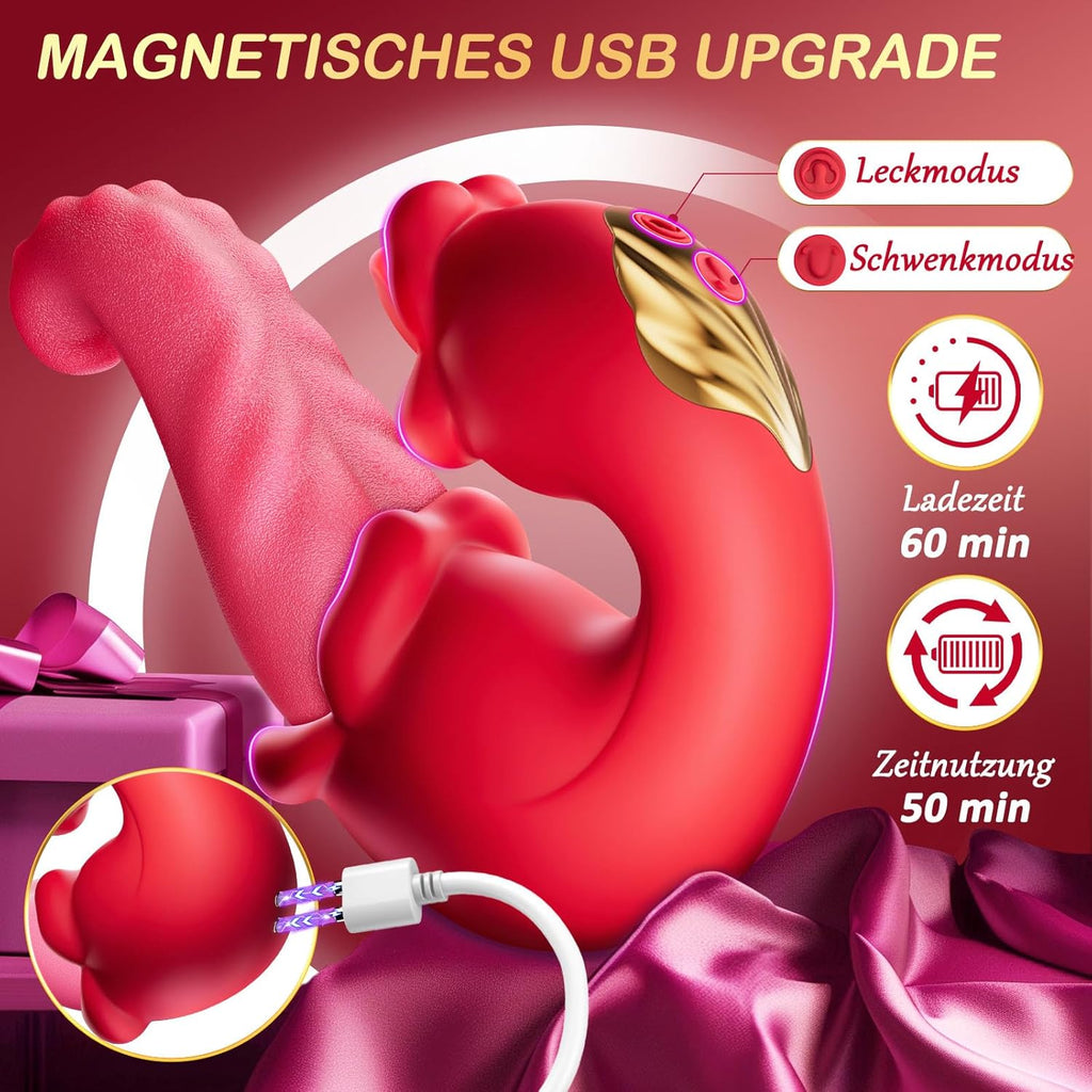 Vibration für frauen Zunge Vibrator, Sex Spielzeug für die Frau 3 in 1 Vibratorensets für frauen klitoris mit 10 Swing Modus sex toys，Sexspielzeug für frauen solo Vibratoren Sex toyset für woman
