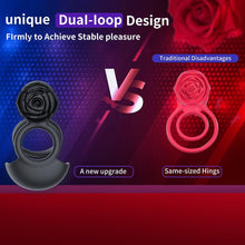 Laden Sie das Bild in den Galerie-Viewer, Männliche Blumenform Penisring Hoden Vibrierendes Sexspielzeug mit 10 Vibrationsmodi Penisring Vibrator Massage Penis Hoden Langanhaltende Erektion Sexspielzeug für Männer Paare