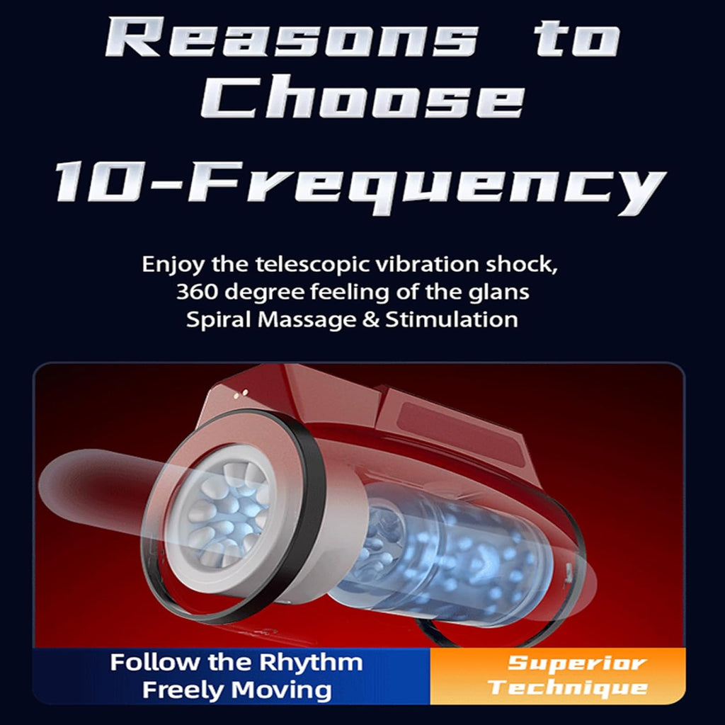 Elektrischer freihändiger Flugzeugbecher für Männer, 10-Frequenz-Teleskop-Rotations-Dual-Motor-Vibrationsmodus, 3 in 1 Sexspielzeug Taschenmuschi Penis Masturbatoren Sex Toys Pussy