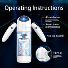 Laden Sie das Bild in den Galerie-Viewer, Elektrischer Masturbator Cup,Taschenmuschi Vibrationen mit 2 Griffe &amp; 7 Teleskopmodi &amp; Rotationsmodi,Masturbieren für Männer Elektrisch Masturbatoren 3D Vagina Pussy,Sex Spielzeug für die Männer