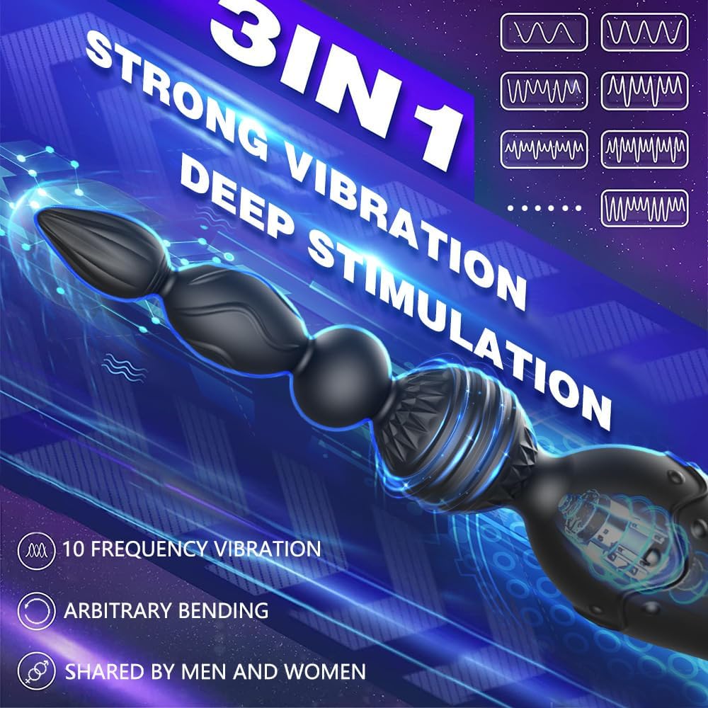 Analvibratoren für Mann Buttplug Analplug Vibration Sex Spielzeug für Paare G-Punkt Prostata Vibrator mit 10 Vibrationmodi Analkugeln Liebeskugeln mit Penisring Hoden Ring