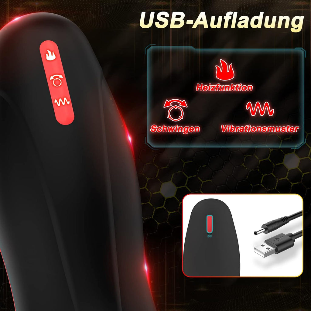 Elektrischer Masturbator Cup,Masturbieren für Männer mit 3 Swing-Muster 6 Vibrationsmodi Sex Spielzeug für die Männer Heizfunktion Taschenmuschi Vibrator Sex Toys Penis Masturbatoren
