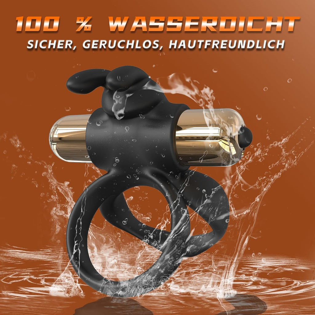 3 in1 Penisring Vibrator - Dual Penis Ring mit 10 Vibrationsmodi Erotik Sex Spielzeug für Paare Penis Massagegerät für Langwährende Erektion Cockring Masturbator Spielzeug für die Männer Extrem