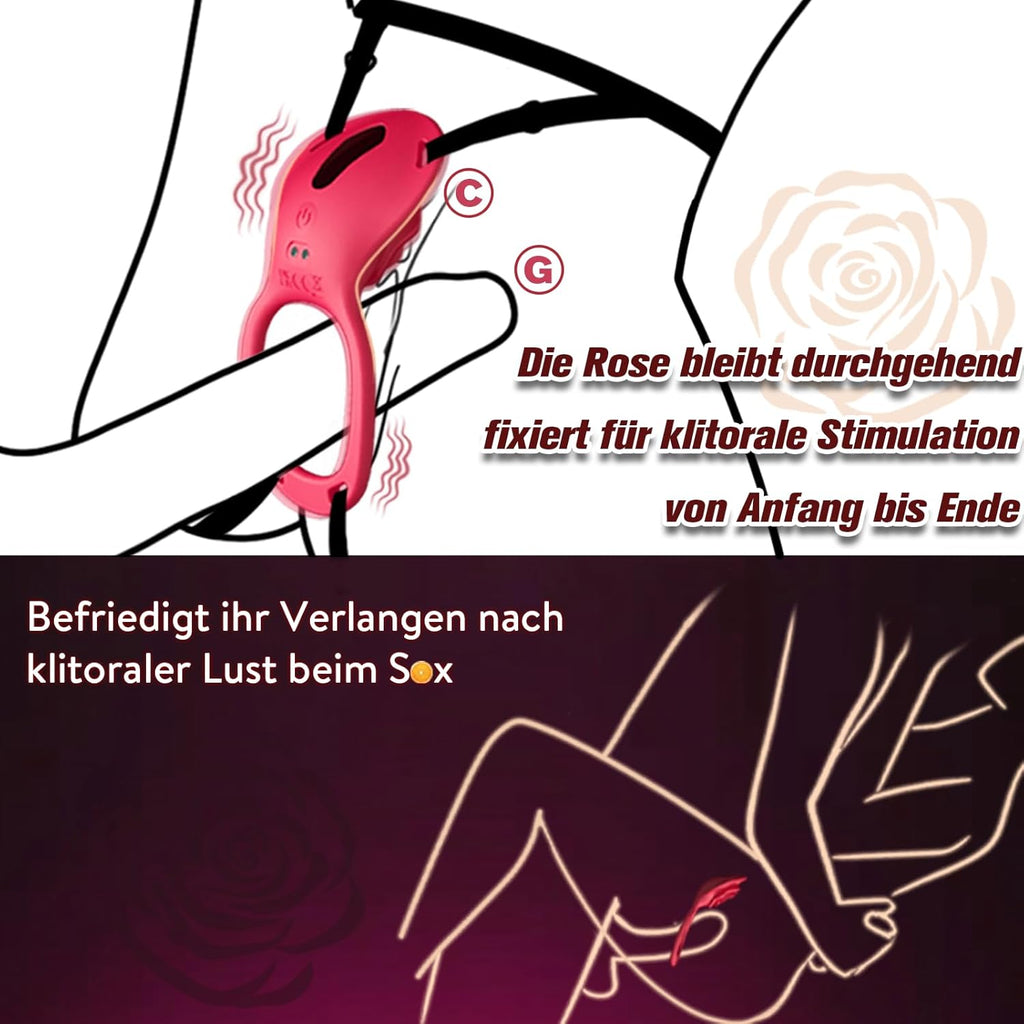 Sex Spielzeug für die Paare Frau Männer, BDSM Rose Vibration für Frauen, Vibratorensets für Frauen Klitoris mit Fernbedienung Leise, Penisring Vibrator App, Erotisches Sexspielzeug Sex Maschine Spiele