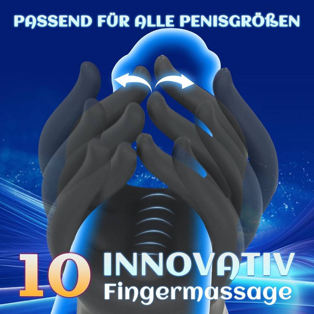 10 Vibrations-Knetmodi Sex Spielzeug für die Männer, Penis Trainer Masturbator Vibratorensets für Männer Eichelvibrator Taschenmuschi