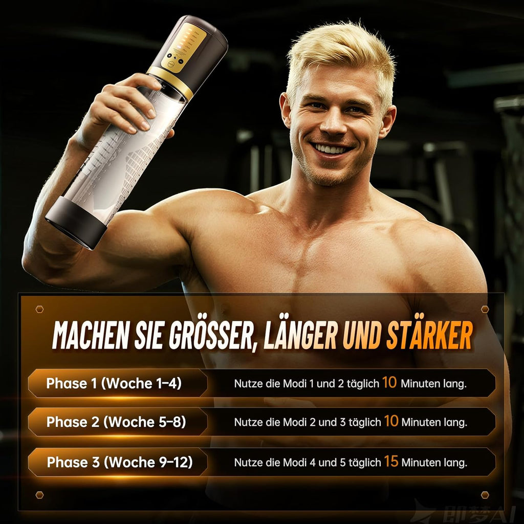 Elektrische Penispumpe Masturbator Sex Spielzeug für die Männer - Vakuumpumpe mit 5 Starken Saugmodi Penies Pump mit 6 Penisringe & 3 Silikonhülsen Erotisches Sexspielzeug für Männer Penisvergrößerung