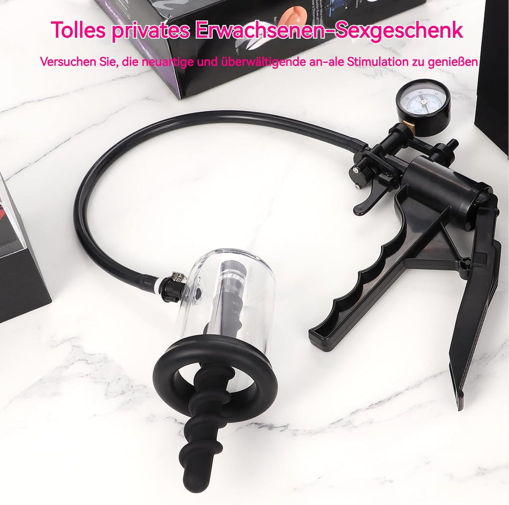 Analplug Dehner mit Vacuum Pump, Analdehner Anal Vagina Stimulator Butt Plug Expander, Analpumpe Prostata Massaager Analspielzeuge, Anal Dilator Masturbator Sexspielzeug für Frauen and Männer