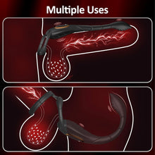 Laden Sie das Bild in den Galerie-Viewer, Vibrierender Penisring, Prostatamassagegerät, Analsexspielzeug, Analvibrator mit 9 Modi, Fernbedienung, vibrierender Analplug