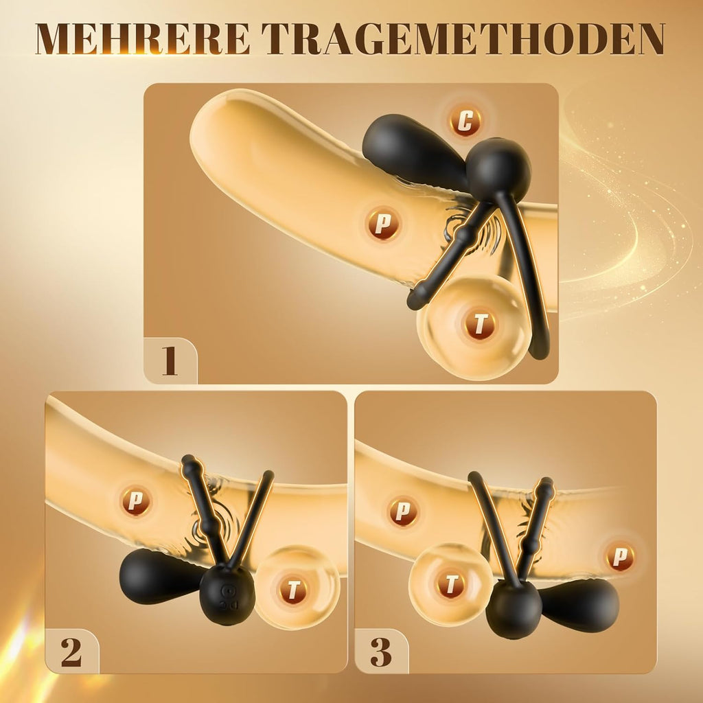 Penisring Vibrator mit 360° Verstellbar Klitorisstimulation, Verzögerter Doppel Penis Ring Sex Spielzeug für die Paare Männer Frau, Penisringe Erotisches Sexspielzeug für Paare Extrem Sex Toys