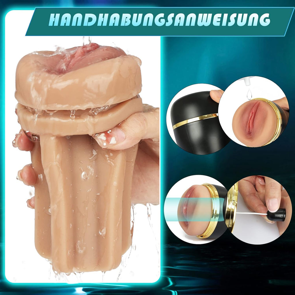 Elektrischer Masturbator Cup 10 Vibration mit 5 Saugmodi Sex Spielzeug für die Männer solo Sex Toys Masturbieren für Männer Taschenmuschi Penis Masturbatoren mit 3D Realistischer Vagina Pussy