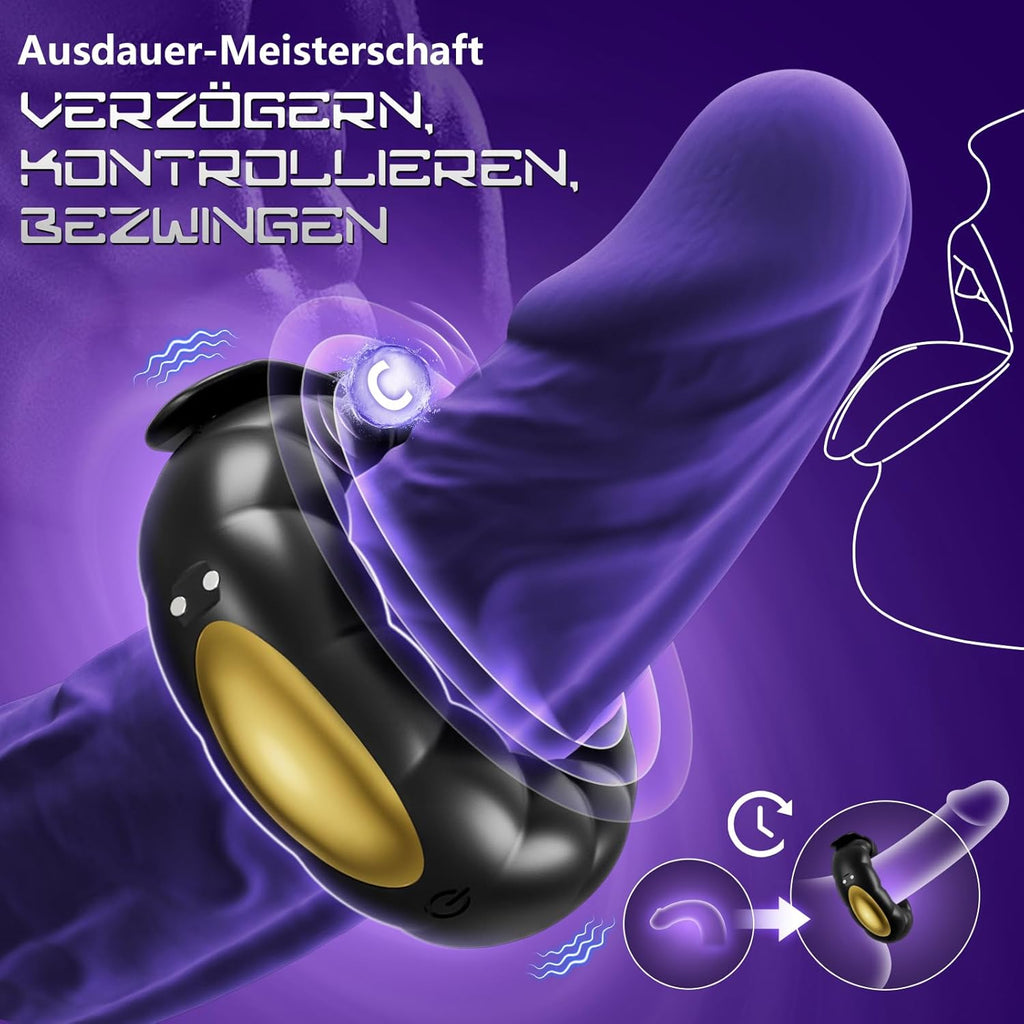Penisring Vibrator Sex Spielzeug für die Männer Extrem -Cockring Penis Ring Sex Spielzeug für die Paare mit Einstellbare Größe,APP Fernbedienung Vibratorensets für Paare mit 10 Vibrations Penisringe.
