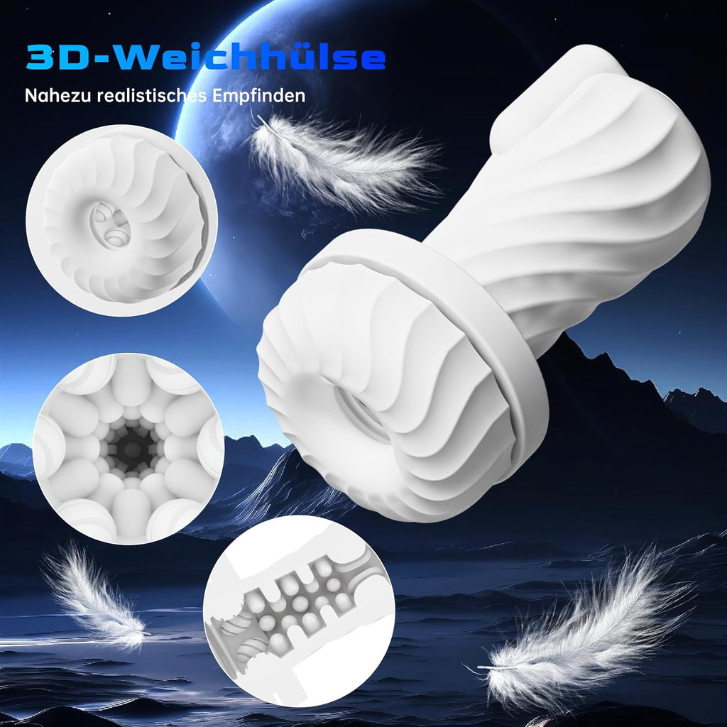 Masturbieren für Männer Elektrischer Masturbator, Sex Spielzeug für die Männer mit 3 Verdrehung & 5 Teleskopfunktion Vibratiosmodi, 3D Realistisch Vagina Heizung Masturbatoren Taschenmuschi Sex Toys