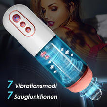 Laden Sie das Bild in den Galerie-Viewer, Elektrischer Masturbator Mann Handfrei Cup mit 7 Saug- und Vibrationsmodi, Penispumpe Vibrator Sex Spielzeug für die Männer Sex Toys, Masturbieren für Männer, Taschenmuschi Penis Masturbatoren