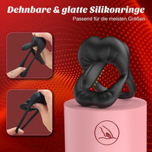 Laden Sie das Bild in den Galerie-Viewer, Dual Penisring Vibrator mit 360° Verstellbarem Tongue Klitorisstimulator, Sex Spielzeug für die Paare Männer, Penis Ring Sexspielzeug für Paare Extrem Sex, Penisringe Sextoysets für Paare Sex Cockring