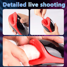 Laden Sie das Bild in den Galerie-Viewer, Elektrischer Masturbator Cup 10 Vibration und Heizfunktion mit Zunge lecken Penis Vibratoren Elektrische Masturbatoren Penis Trainer, Männer Eichel Stimulator 3D Realistischer Vagina Pussy