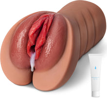 Laden Sie das Bild in den Galerie-Viewer, Realistischer Masturbator Taschenmuschi Silikon Masturbieren Sex Spielzeug mit 6D Klitoris Doppelkanal Masturbator Groß für Mann 2 in 1 Anal Erotik Sexspielzeug für die Männer solo