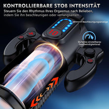 Laden Sie das Bild in den Galerie-Viewer, LED Mastrubrator für Manner Handfrei mit Schub, Saug und Vibrationsmodi, Penis Vibratorensets Sexspielzeug für Manner Solo