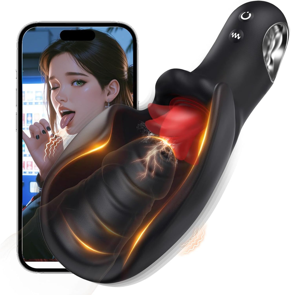 Sex Spielzeug für die Männer Masturbator, Zungenlecken Flattern Masturbatoren Vibrator, Upgraded Flügeldesign Vibratorensets Masturbieren für Männer Paare Sex Toys mit 10x10 Modi & APP Reif Glanvoo