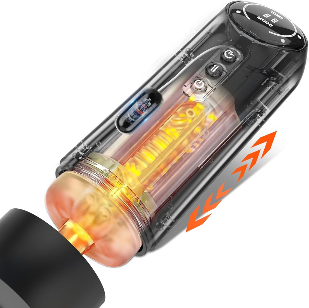 Masturbator Sex Spielzeug für die Männer solo, Masturbieren elektrisch mit Heizung 10 Vibrations-, 4 Saug- und 4 Schubmodi, Mann Penis Pumpe Pussy Sexspielzeug Blowjob Taschenmuschi Groß Masturbatoren