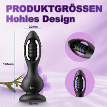 Laden Sie das Bild in den Galerie-Viewer, Kabelloser Vibrations Analplug Prostata Massager für Männer mit Fernbedienung 10 Vibrationsmodi Kugel Design IPX6 Wasserdicht Magnetisches Laden Medizinisches Silikon Leise Schwar