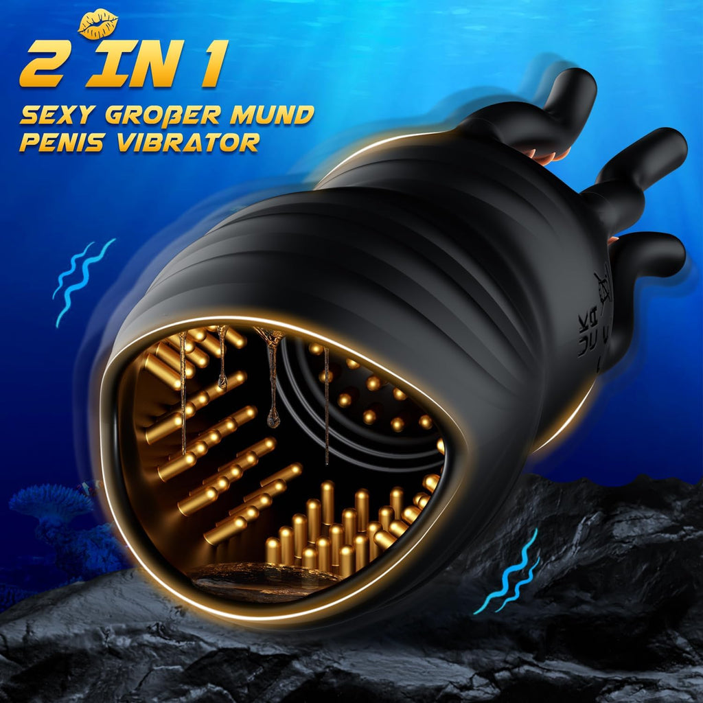 Masturbieren für Männer Penis Vibrator Eichel Stimulation, Sex Spielzeug für die Männer Extrem Oralsex Masturbatoren 10 Modi, Vibratorensets Sexspielzeug für Männer Zunge Solo Paare Taschenmuschi