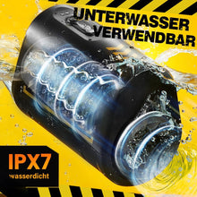 Laden Sie das Bild in den Galerie-Viewer, 2 in 1 Elektrischer Masturbator mit 7 Stoßen und Rotieren offenes Masturbieren für Männer wasserdicht Masturbatoren Taschenmuschi, Eichel Penis Trainer Sex Spielzeug für die Männer solo Blowjob