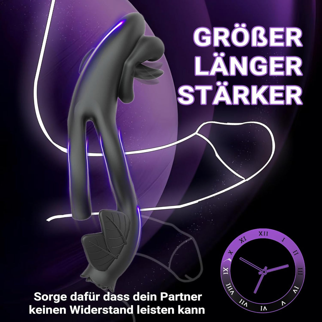 Penisring Vibrator für Paare Cock Ringe mit 9 Vibrationsmodi für die gleichzeitige Stimulation von Klitoris und Hoden Dual Cockring Massagegerät Silikon Sexspielzeug für Männer und Frauen